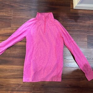 FIGS SEAMLESS QUARTER ZIP PINK